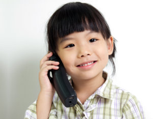 student using the telephone